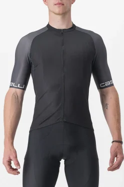 Fashion Castelli Entrata Vi Jersey Light Black/Dark Gray-Silver Gray