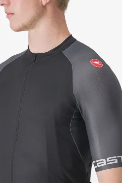 Fashion Castelli Entrata Vi Jersey Light Black/Dark Gray-Silver Gray
