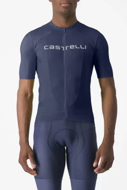 Clearance Castelli T-Shirt Elements Jersey Belgian Blue/Ivory