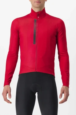 Clearance Castelli T-Shirt Entrata Thermal Jersey Pompeian Red/Silver Gray