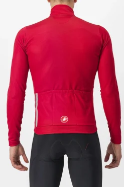 Clearance Castelli T-Shirt Entrata Thermal Jersey Pompeian Red/Silver Gray