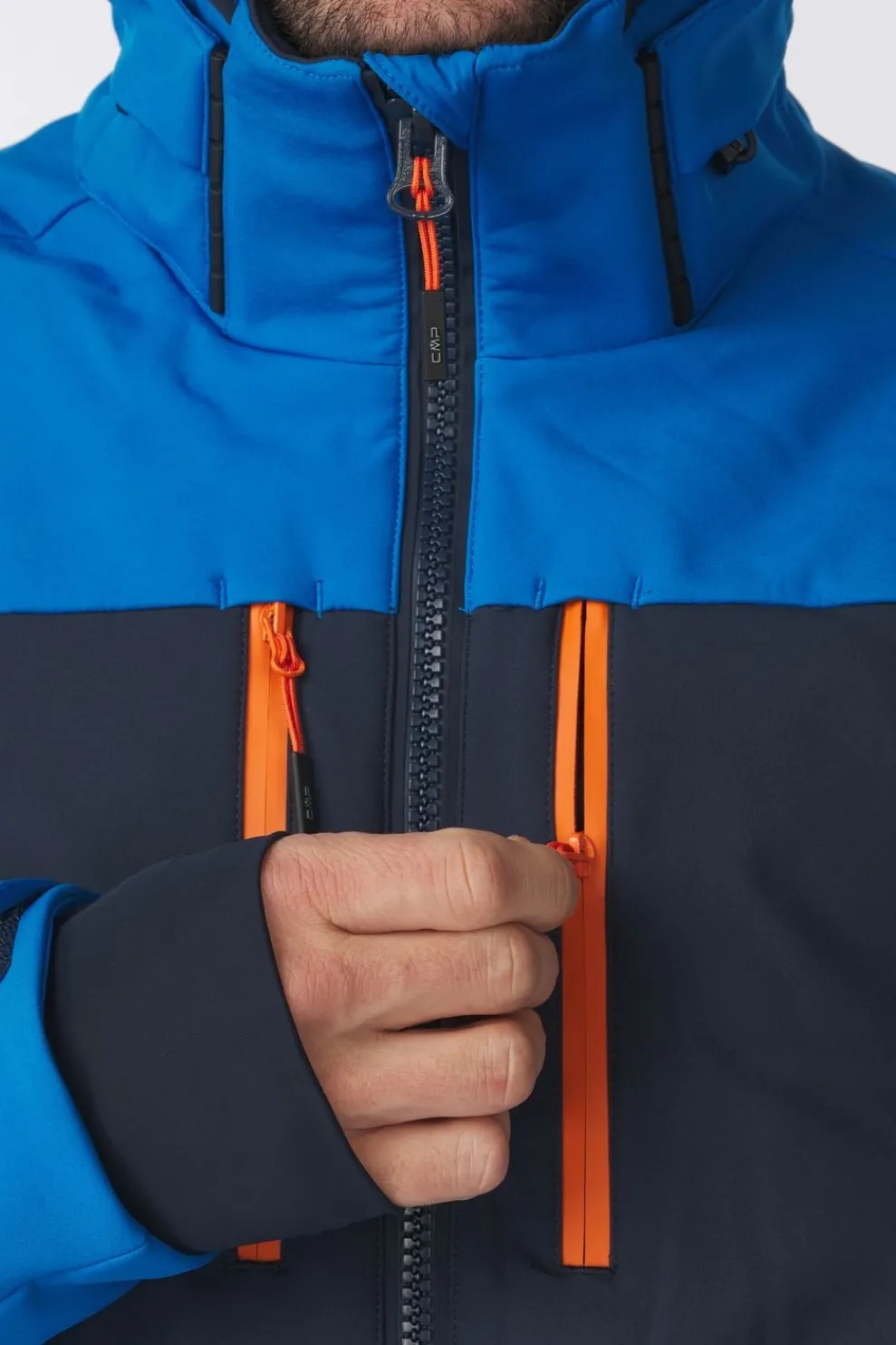 Hot CMP Ski-Jas Man Ski Jacket Softshell Zaffiro/Jaffa