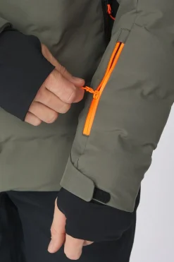 Fashion CMP Ski-Jas Man Ski Jacket Down Look Olive/Fanta Fluo