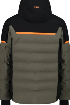 Fashion CMP Ski-Jas Man Ski Jacket Down Look Olive/Fanta Fluo