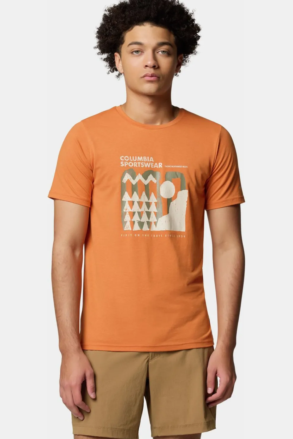 Online Columbia Men'S Sun Trek™ Short Sleeve Graphic Tee Light Red/Beige