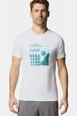 Sale Columbia Men'S Sun Trek™ Short Sleeve Graphic Tee White/Petrol