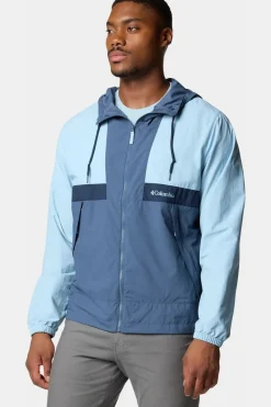 Best Columbia Windstopper Spire Valley™ Hooded Windbreaker mid blue/dark blue