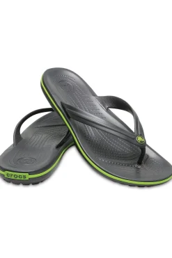 Fashion Crocs Slipper Crocband Flip Graphite/ Volt Green
