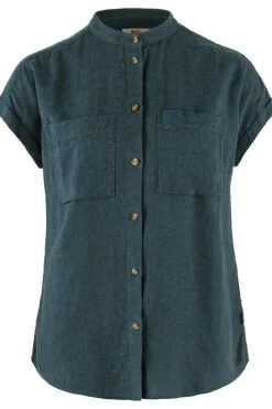 Clearance Fjällräven Hemd Övik Hemp Shirt Ss W Mountain Blue
