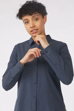 Clearance Fjällräven Hemd Övik Lite Shirt Ls W Navy Blue