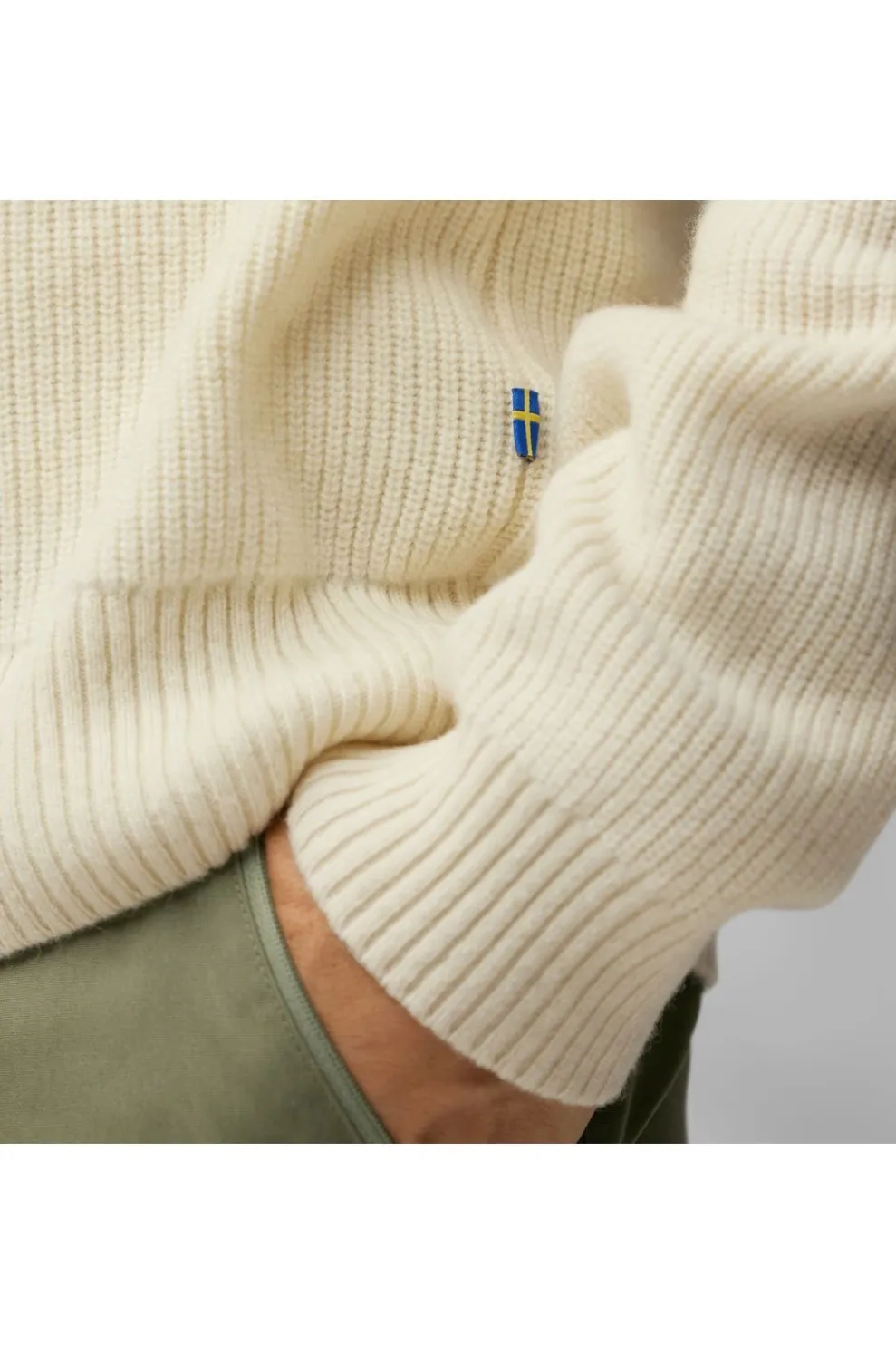 Sale Fjällräven Trui Övik Rib Sweater M Chalk White