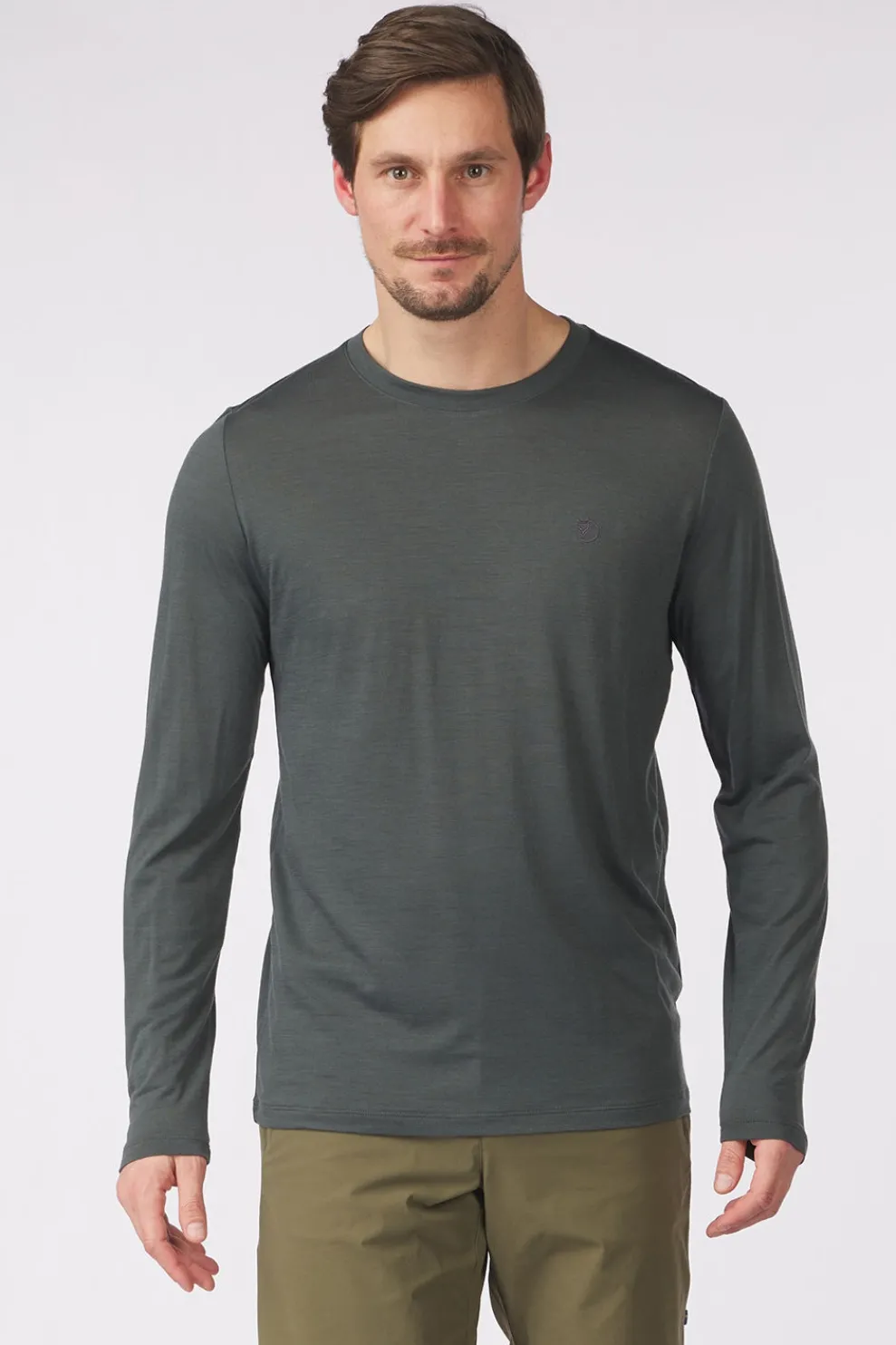 Hot Fjällräven T-Shirt Abisko Wool Ls M Basalt