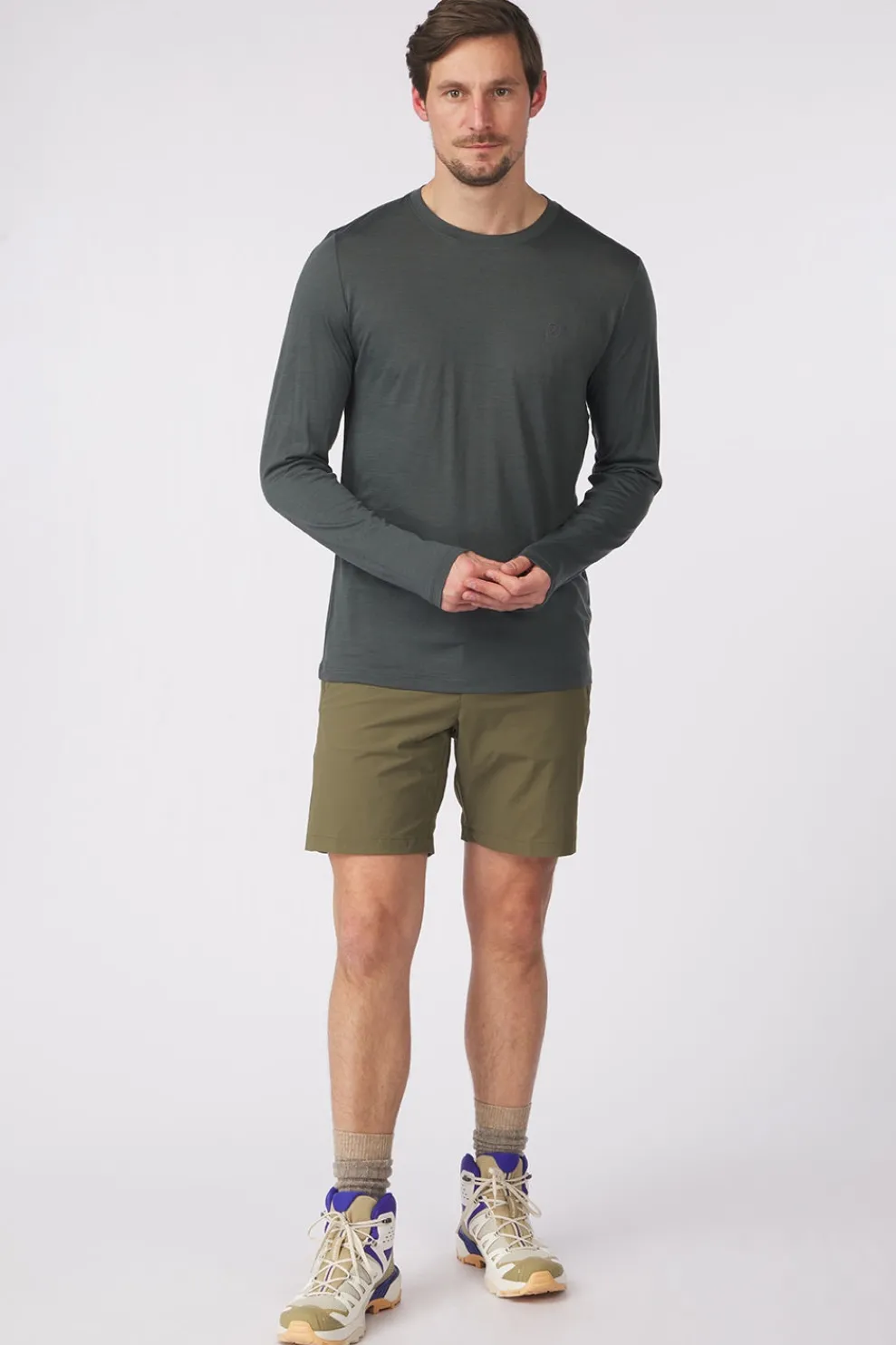 Hot Fjällräven T-Shirt Abisko Wool Ls M Basalt