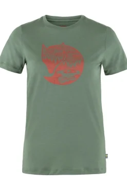 Best Fjällräven T-Shirt Abisko Wool Fox Ss W Patina Green-Terracotta Brown