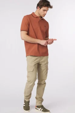 Hot Fred Perry Polo Twin Tipped Cin/Nut/Brick