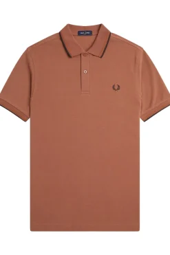 Hot Fred Perry Polo Twin Tipped Cin/Nut/Brick