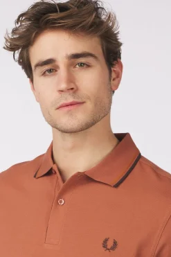Hot Fred Perry Polo Twin Tipped Cin/Nut/Brick