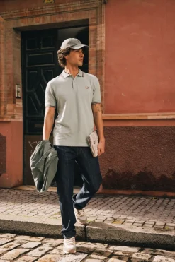 Fashion Fred Perry Polo Twin Tipped Slvrbl/Tnsbl/Cnm