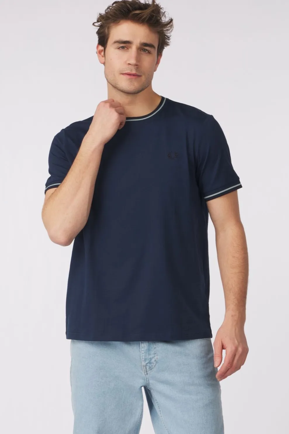 Clearance Fred Perry T-Shirt Twin Tipped Tnsbl/Slvrbl/Nvy