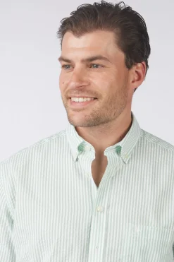 New Fynch-Hatton Hemd Seersucker Stripes Stone