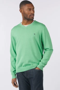 Best Fynch-Hatton Trui V-Neck Superfine Turf Green