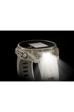 Hot Garmin Sporthorloge Fenix 8 43mm, Amoled Saffier Goud/Grijs, Titanium