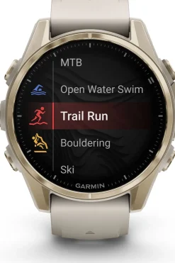 Hot Garmin Sporthorloge Fenix 8 43mm, Amoled Saffier Goud/Grijs, Titanium