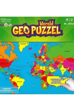 Fashion GEOTOYS GeoPuzzel Wereld 68 stukken (NL) 660 x 318 mm 2016