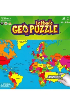 GeoPuzzle Monde 68 pièces (FR) 660 x 318 mm-GEOTOYS Sale