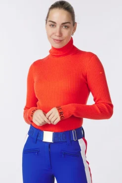 Online Goldbergh Fleece Mira Long Sleeve Knit Sweater Orange