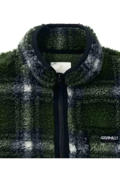 Discount Gramicci Fleece Shadow Plaid Sherpa Olive Shadow Plaid