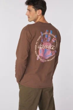 Online Gramicci T-Shirt Climber'S Hand Ls Tee Pigment Brown