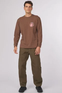Online Gramicci T-Shirt Climber'S Hand Ls Tee Pigment Brown