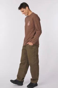 Online Gramicci T-Shirt Climber'S Hand Ls Tee Pigment Brown