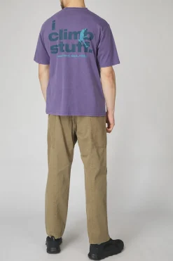 New Gramicci T-Shirt I Climb Stuff Tee Purple Pigment