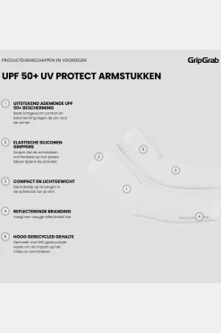 New GripGrab Arm Warmers Upf 50+ Uv Protect Arm Sleeves White