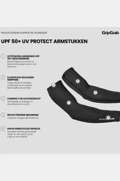 Fashion GripGrab Arm Warmers Upf 50+ Uv Protect Arm Sleeves Black