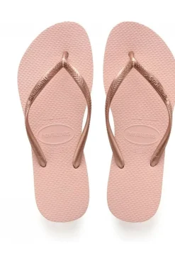 New Havaianas Slim light pink/gold