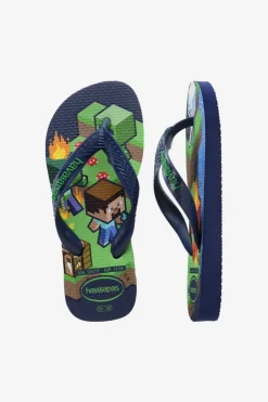 Discount Havaianas Slipper Kids Minecraft Navy Blue