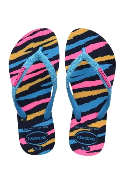 Best Havaianas Slipper Kids Slim Glitter Trendy Navy Blue/Turquoise