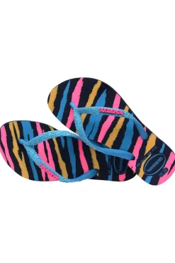 Best Havaianas Slipper Kids Slim Glitter Trendy Navy Blue/Turquoise