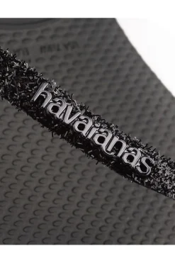Discount Havaianas Slipper Slim Glitter Ii Black Dark Grey