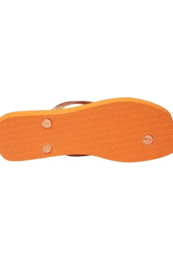 Sale Havaianas Slipper Slim Square Glitter Cerrado Orange