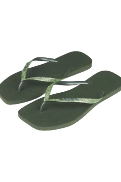 Sale Havaianas Slipper Slim Square Glitter Olive Green
