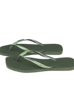 Sale Havaianas Slipper Slim Square Glitter Olive Green