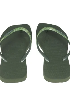 Sale Havaianas Slipper Slim Square Glitter Olive Green