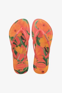 Discount Havaianas Slipper Slim Tropical Orange/Ass. Flower
