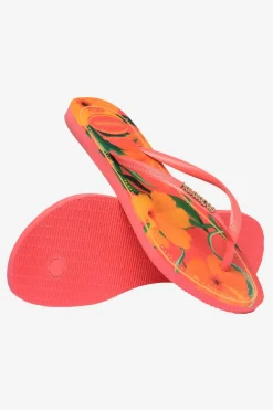 Discount Havaianas Slipper Slim Tropical Orange/Ass. Flower
