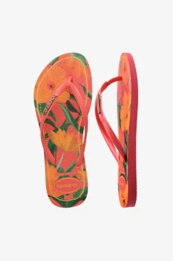 Discount Havaianas Slipper Slim Tropical Orange/Ass. Flower