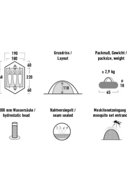 Outlet High Peak Tent Woodpecker 3 Lw green/red